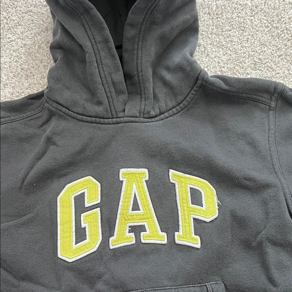 GAP Kids Charcoal Hoodie with Yellow Logo